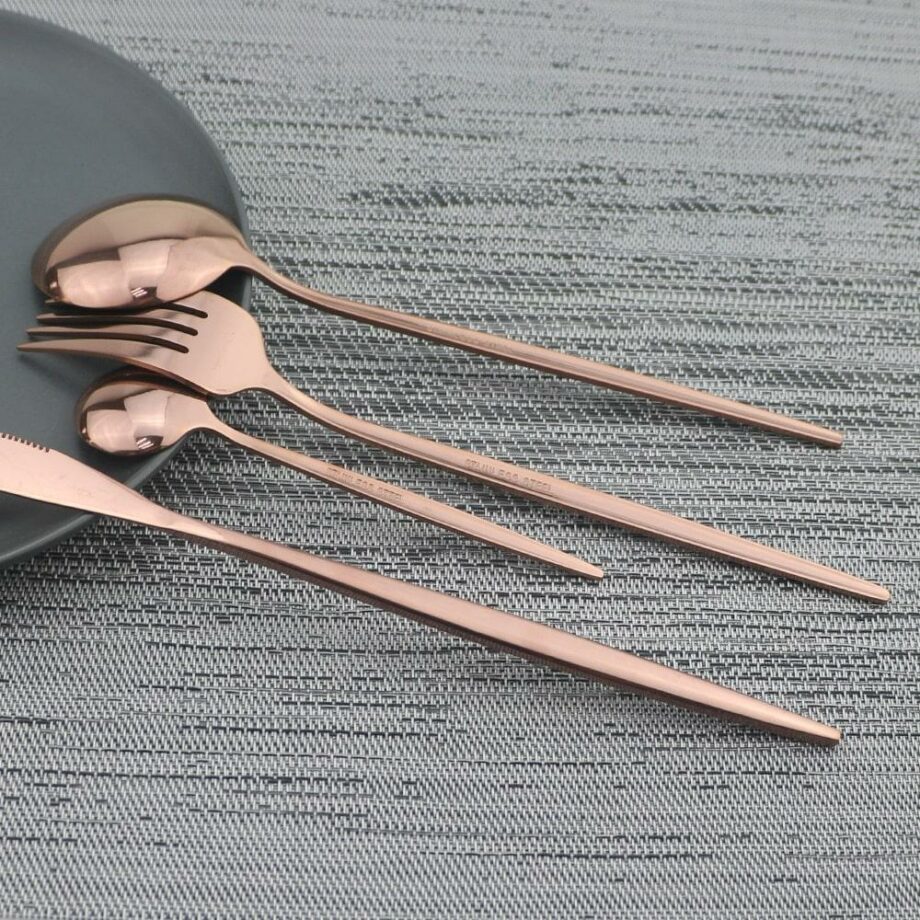 pink steel cutlery